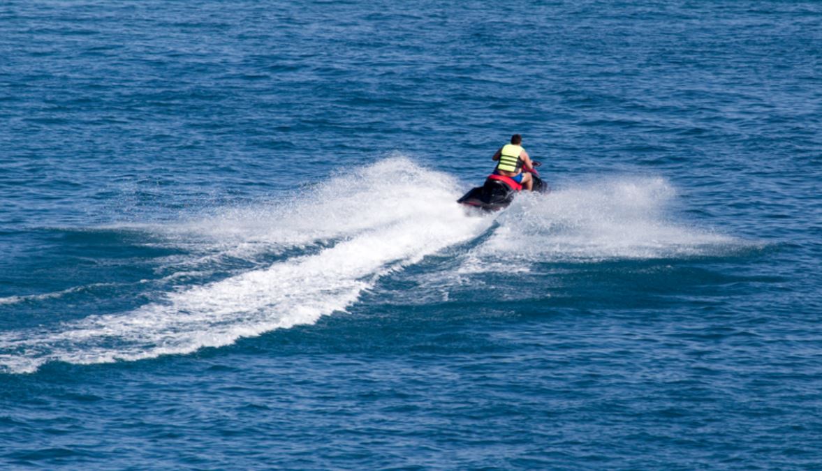 jet skier on the surface of the water